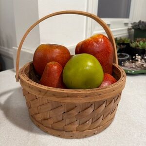 Vintage basket with faux fruit